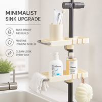Support d'éponge pour robinet réglable et fonctionnel, en plastique durable, installation facile
