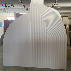 Panel de fondo acrílico de círculo de cuarto blanco texturizado de venta superior LEDA Ideal para fiesta de Evento de boda - Product Image 1