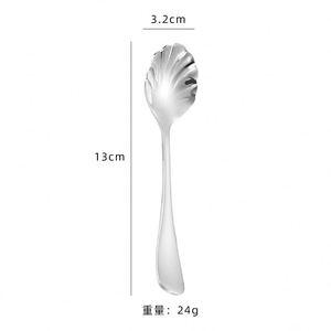 Cuchara de Helado con Forma de Concha de Acero Inoxidable Personalizada, Cuchara Creativa y Colorida para Postre, Café, Azúcar, Cuchara para Mezclar - Product Image 3