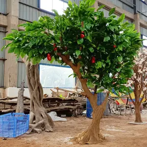270厘米高购买手工制作塑料假柠檬可可盆景树人造果树垂直花园观赏家居