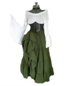 MS Halloween Female Medieval Cosplay Costume Girls Gothic Vintage Victorian Carnival Long Sleeve Pleated Skinny Dress - Product Image 2