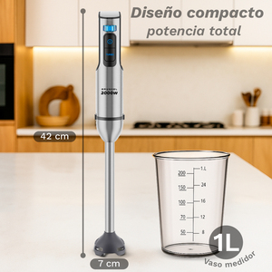 Frullatore a immersione Grunkel 2000W con funzione Turbo e bicchiere da 800 ml per frullati e puree - Product Image 2