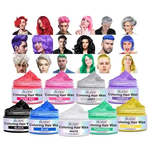 Fabrika kaynağı 9 renk doğal maddeler yıkanabilir boyama saç vaksı boya şekillendirici geçici krem saç rengi balmumu