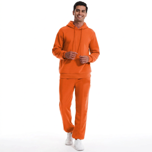 Conjunto Deportivo Unisex de Invierno para Gimnasio, 100% Algodón, Lavado Ácido, Sudadera Oversize con Capucha y Pantalones Jogger Estampados, Ropa Deportiva Urbana - Product Image 1