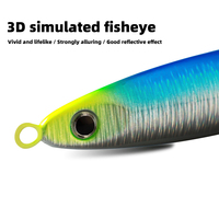 Leurre métallique lumineux à effet UV de 80g, à coulée rapide et chute lente verticale, pour la pêche au jigging en eau salée