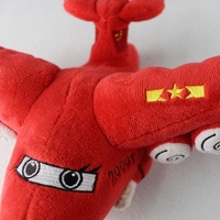 Avion en peluche rouge doux et réaliste avec votre logo
