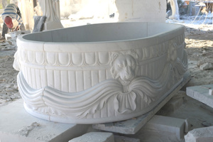Nhà sang trọng trong nhà thiết kế hiện đại freestanding Tay Chạm Khắc bồn tắm màu be đá cẩm thạch đá bồn tắm đá cẩm thạch tự nhiên bồn tắm - Product Image 2