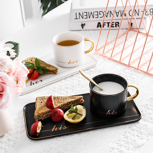 แก้วมัคเซรามิกสีขาว,แก้วกาแฟเซรามิกและจานรองสินค้ามาใหม่ตามสั่งสำหรับใช้ในบ้าน - Product Image 1