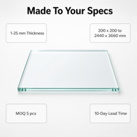 Verre flotté ultra-clair à faible teneur en fer de 1,5 mm à haute transmission (99 %) pour montres et horloges, marque WTEM, garantie de plus de 5 ans