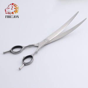 7.5 inç Firelion yüksek kaliteli mat gümüş Pet kavisli makas köpek tımar makas üreticisi - Product Image 3