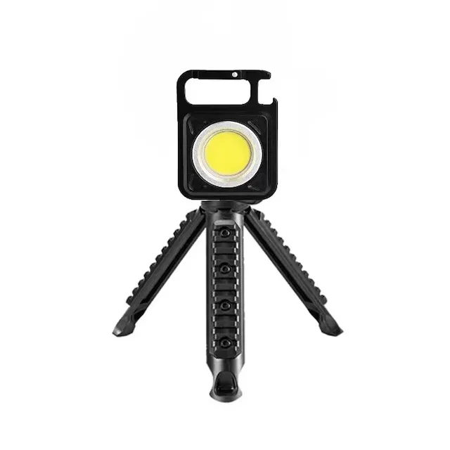 Keychain Light with Stand Rechargeable 4 Light Modes Portable Pocket Light for Camping LED COB Flashlight