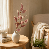 Vente en gros de tiges de fleurs artificielles en soie d'eucalyptus, décorations réalistes pour la maison, les mariages, les fêtes, les tables, la décoration d'automne, verdure en vrac