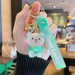 Wholesale Cute 3D Crystal Bear Keychain for Kids Children <b>Key</b> <b>Ring</b> Keyrings Hanging Pendant - Product Image 3