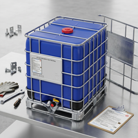 Conteneur de stockage en vrac de 1000 L en PEHD et acier composite pour produits chimiques et additifs alimentaires