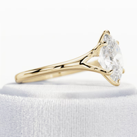 Bague de fiançailles solitaire ovale 1 carat à six griffes en diamant de laboratoire, or massif 14K/18K, certifiée IGI CVD/HPHT, personnalisable
