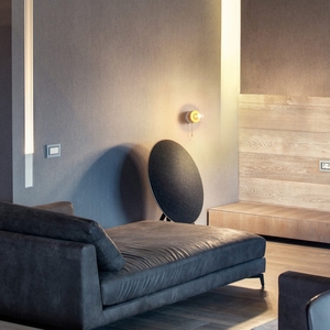 Lâmpada de interior 4W estilo moderno E27 alumínio cinza luz de leitura LED redonda de madeira - Product Image 5