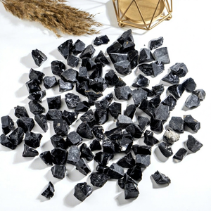 Superb Quality Bulk Black Obsidian Carved Rough Rocks <b>Crystals</b> Gravel Stones Eco-Friendly for Healing and Home Decoration - Product Image 1