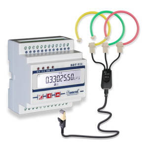 Compteur d'énergie intelligent triphasé SDE430-R 2000A avec bobine Rogowski, affichage du courant et de la tension WIFI/RS485 sur rail DIN, analyseur de puissance - Product Image 1