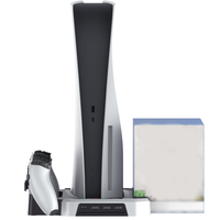 Support de refroidissement multifonctionnel pour PS5/Pro/Slim Station de charge pour double contrôleur Station de refroidissement RVB avec stockage de disque de jeu