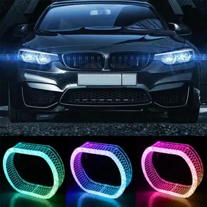 Wholesale 1.5 Inch Universal Headlight Shrouds Turn Signal DRL Mask Crystal Angel Eyes Halo Rings Bi LED Xenon Projector Lens