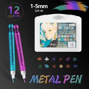 Marqueurs acryliques métalliques pour journaux DIY, cartes de vœux, <span class=keywords><strong>calligraphie</strong></span> et art <span class=keywords><strong>graffiti</strong></span> - Product Image 1