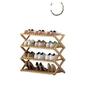 top selling Portable no assembly Multi Tire Foldable amazing wooden bamboo shoe racks for home