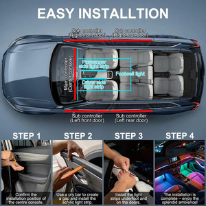 <span class=keywords><strong>Uniauto</strong></span> Magic Colour Smart, Luz Ambiental Universal, Kit de Iluminación Interior RGB Multicolor para Todos los Autos - Product Image 6