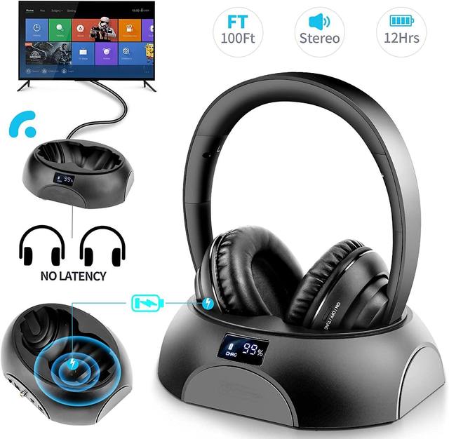 2026 Watching Sport Game Must-Have TV Headphones Wireless HIFI Stereo Over-Ear Headset AUX/RCA/Digital Toslink Low Latency