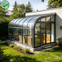 Hommie Serre Moderne en Verre Polygone, Solarium, Véranda Extérieure pour Jardin