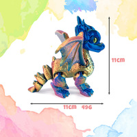 Jouet de dragon articulé imprimé en 3D, en PLA soyeux, avec ailes irisées, modèle de créature mythique, décoration de bureau, cadeau, personnalisation possible