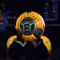 Nuevo Mars Pro Edición Especial con Revestimiento Metálico Amarillo Dañado por la Guerra, Sistema de Altavoces Duales de 20 Vatios, 6 Luces Dinámicas, Altavoz Tipo C