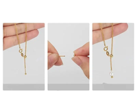 Cadeau Nouveau Trendy Waterproof Needle Screw-in Ball Diy Pendant PVD 18K Gold Plated Stainless Steel Fashion Jewelry Necklace Gift