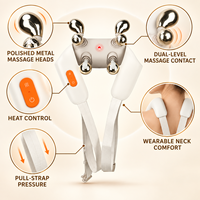 Masseur électrique pour le cou blanc à commande facile avec pétrissage pulsé et minuterie de 10 minutes pour la maison et le bureau