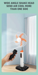 Wholesale Solar <b>Fan</b> With Solar Panel Rechargeable 16 Inch <b>Standing</b> With Remote Control Dual LED Bulbs For Outdoor Camping Home - Product Image 4
