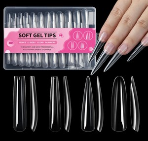 Nouvel Arrivage Faux Ongles 192 pièces Sans Soudure Formes Mixtes Couverture Complète Très Longs Ballerine Cercueil Stiletto Capsules d'Ongles en Gel Souple - Product Image 1