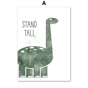 Triceratops ptérosaure dessin animé dinosaure mur Art toile peinture nordique affiches et impressions photos murales pour enfants chambre décor - Product Image 5