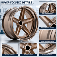 Jantes forgées concaves profondes de 18, 19, 20 et 22 pouces, 5x120, 5x114.3, 5x115, bronze, lèvres polies, pour Mustang, Camaro, Challenger, Hellcat