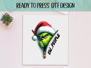 Parche Termoadhesivo Estilo <span class=keywords><strong>Grinch</strong></span> DTF con Estampado de Gorro de Santa de Navidad, Transferencias DTF Personalizadas del <span class=keywords><strong>Grinch</strong></span> Listas para Planchar - Product Image 6