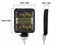 Phare LED carré rond de 4 pouces avec projecteur DRL blanc et ambre pour camion tout-terrain SUV