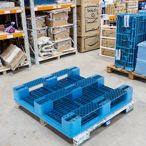 Palette de déversement européenne en plastique PE certifiée <span class=keywords><strong>ISO</strong></span>/CE Grille Tianzi 1200x1200mm Recyclé robuste à face unique Entrée 4T Durable - Product Image 5