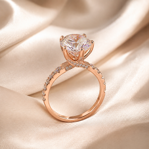 Anello di fidanzamento scintillante a sei punte per donna, elegante gioiello da dito per proposta di matrimonio - Product Image 3