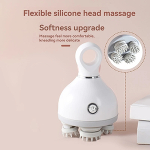 Herramientas de masaje de cabeza para el cuidado de la salud, dispositivo de masaje de Spa inalámbrico portátil de mano para el cuero cabelludo, 4 cabezas de silicona, masajeador de cabeza de pierna y cuello - Product Image 6