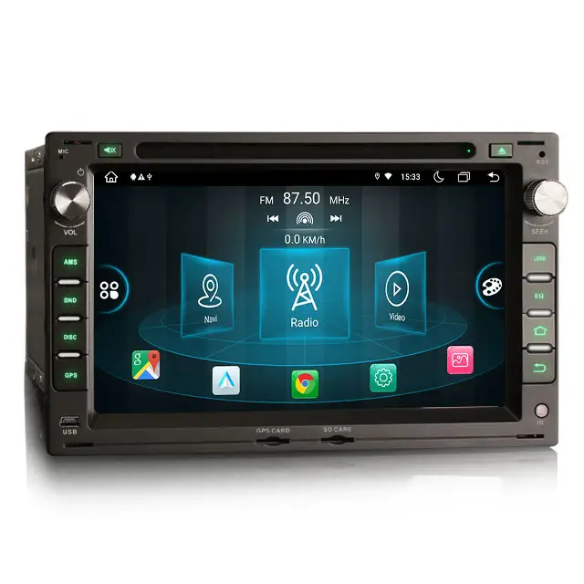 Erisin เครื่องเล่น DVD ในรถยนต์ ES8909V 7นิ้ว,IPS หน้าจอ4GB + 64GB แอนดรอยด์11.0สำหรับ VW Bora Passat ที่นั่ง Skoda Theme UI-Style GPS 4G CarPlay