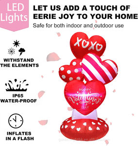 Décoration de jardin gonflable Saint-Valentin en forme de cœurs empilés de 1,3 m avec lumières LED étanches pour mariage, anniversaire et fête - Product Image 6