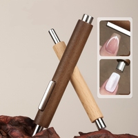 Aimant œil-de-chat 3-en-1 robuste et épaissi de qualité supérieure avec manche en bois massif en forme de cigare pour le nail art DIY à domicile