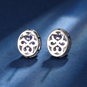 Boucles <span class=keywords><strong>d</strong></span>'oreilles en pierres précieuses ovales en aquamarine de luxe 6*8 MM, diamant à haute teneur en carbone, bijoux fins, vente en gros - Product Image 5