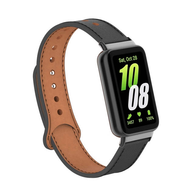 Classic Double-Buckle Microfiber Leather Watch Band Straps Luxury Fit ForSamsung Galaxy Fit 3