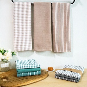 Juego de Paños de Cocina Nórdicos a Cuadros y Rayas, 100% Algodón, Juego de Tres Piezas, Suministro Transfronterizo - Product Image 1