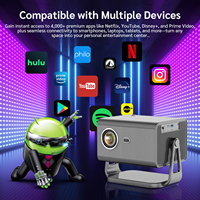 Projecteur intelligent LCD mini OEM en gros d'usine 500 ANSI Lumens HDR10+ HLG WiFi 6 BT5.4 Android pour cinéma maison, projecteurs portables