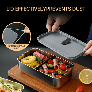Lekfre thép không gỉ hai lớp Bento hộp SS304 Hộp Ăn Trưa Bento leakproof kim loại Hộp Ăn Trưa cho người lớn thép không gỉ Hộp Ăn Trưa - Product Image 4